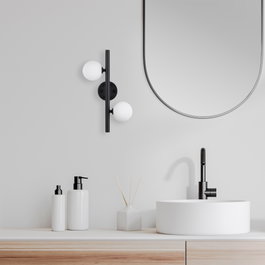 Opviq Domino - 11038 Lámpara de Pared Blanco y Negro